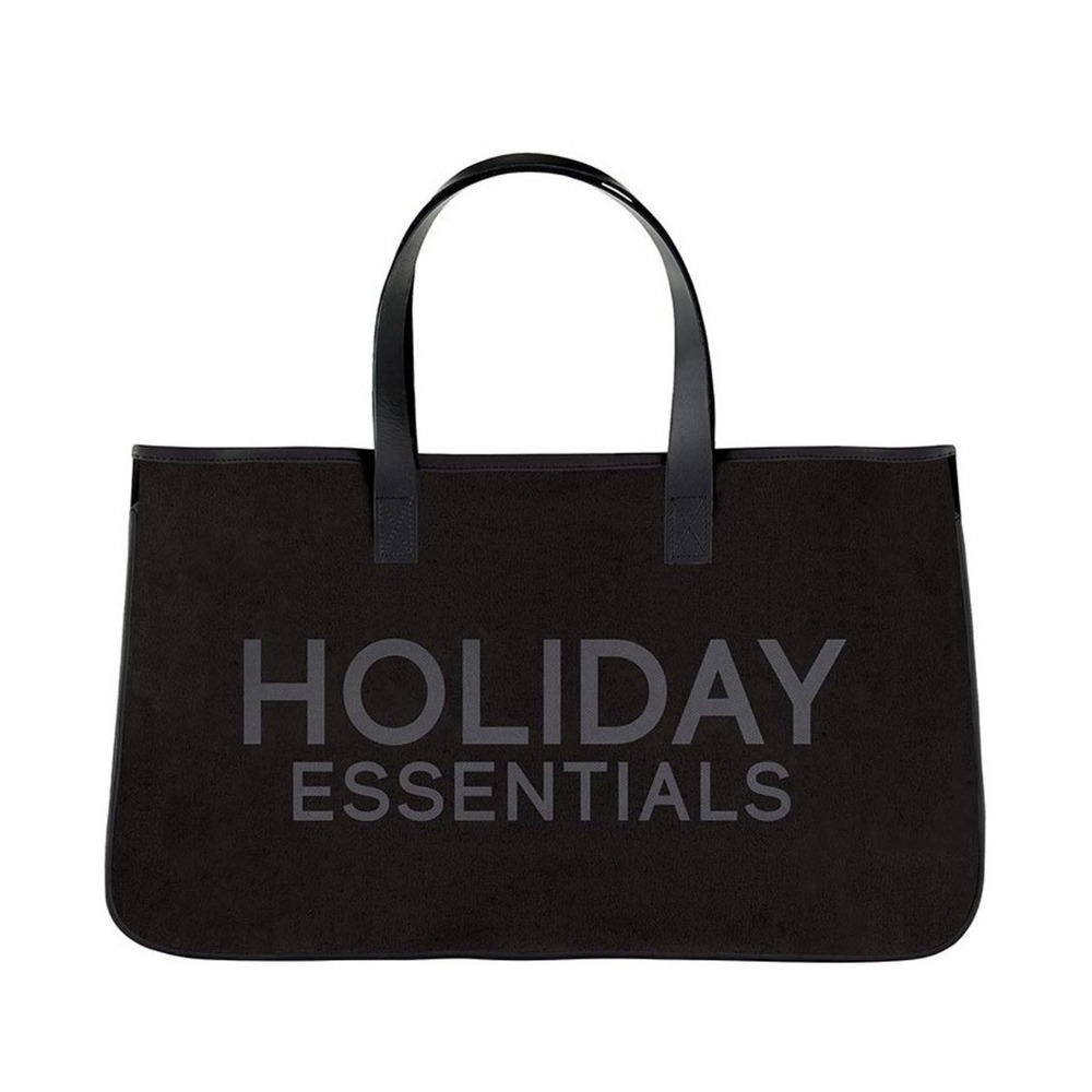 Holiday Essentials Black Canvas Tote Size 20in W x 11in‎ H x 6in